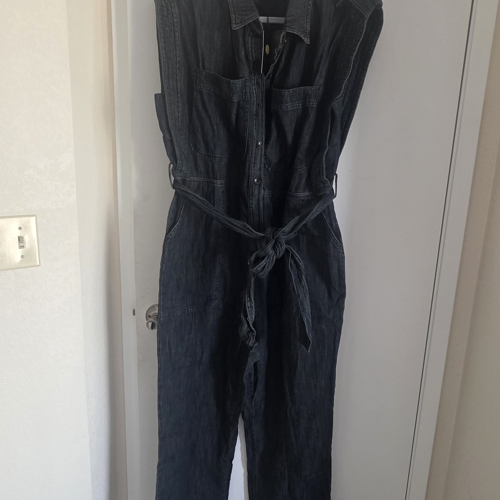 Current Air Navy Denim Jumpsuit